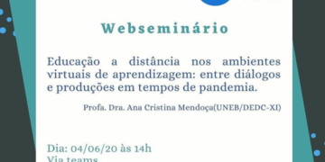 WEBSEMINÁRIO – Educação a distância nos ambientes virtuais de aprendizagem:  diálogos e produções em tempo de pandemia