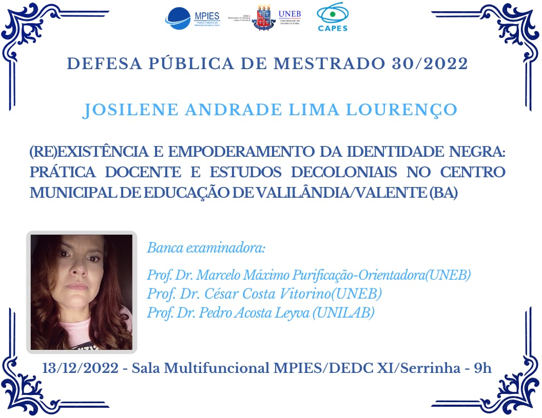 Defesa Pública de Mestrado 30/2022